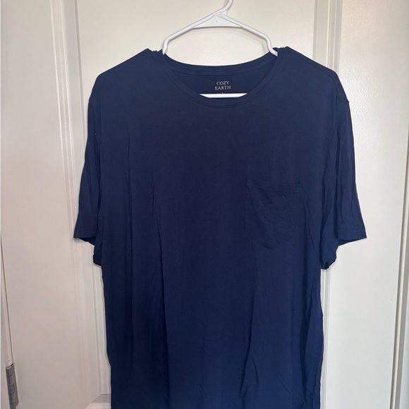cozy earth Tops - Women’s Navy Blue Cozy Earth stretch knit Lounge tee bamboo viscose